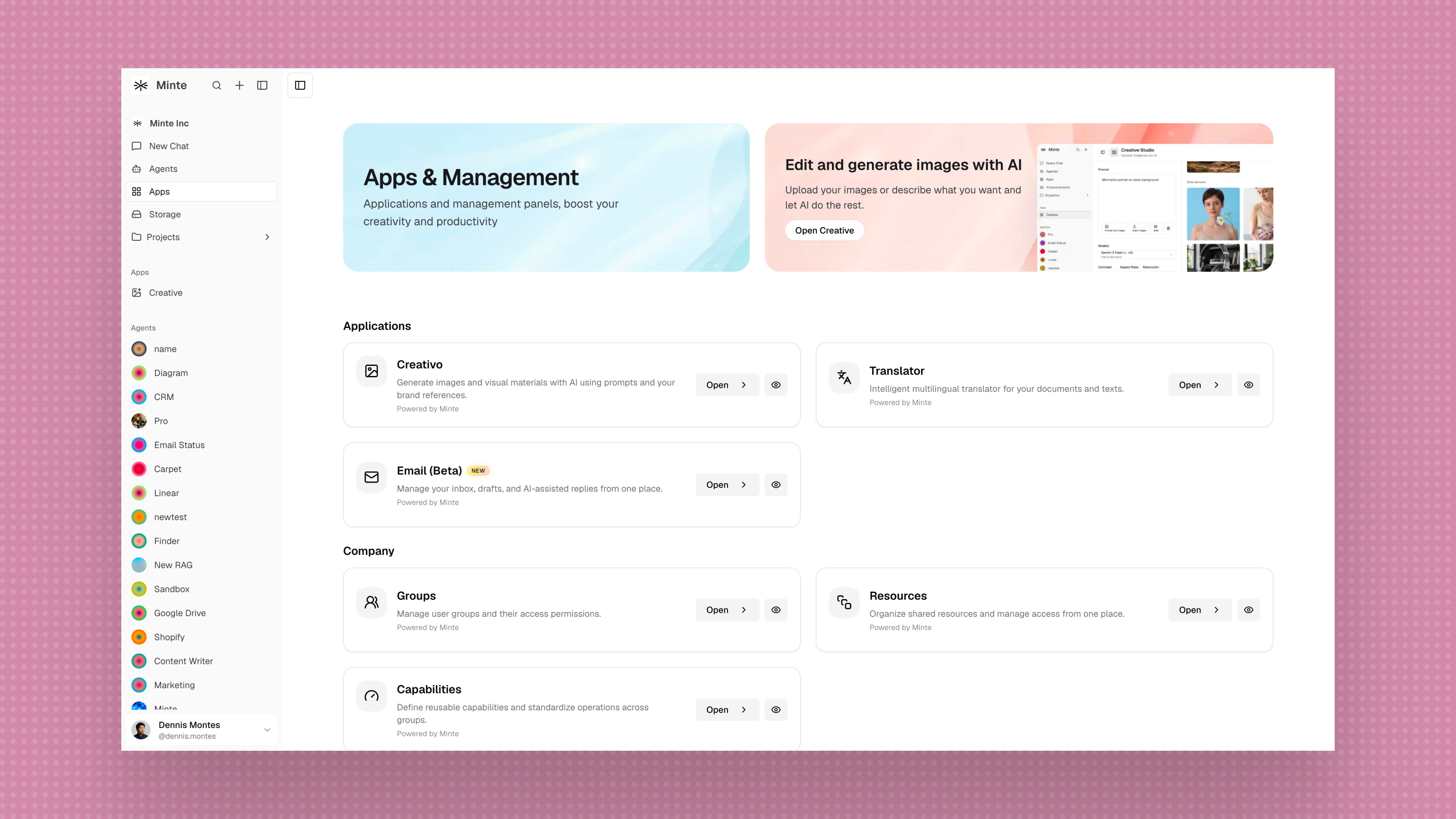 Minte Apps - aplicaciones y gestion
