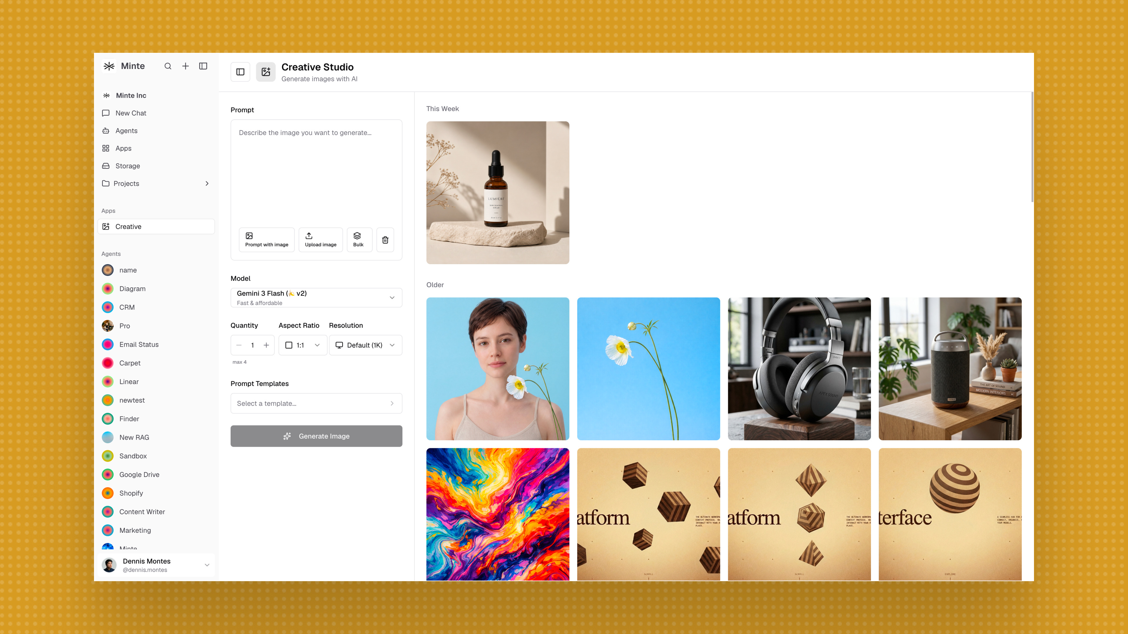 Minte Creative Studio - generacion de imagenes con IA